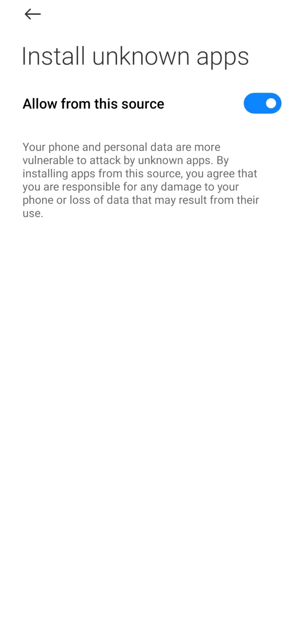 Before installing BC Game, allow installing of apps from unknown sources.