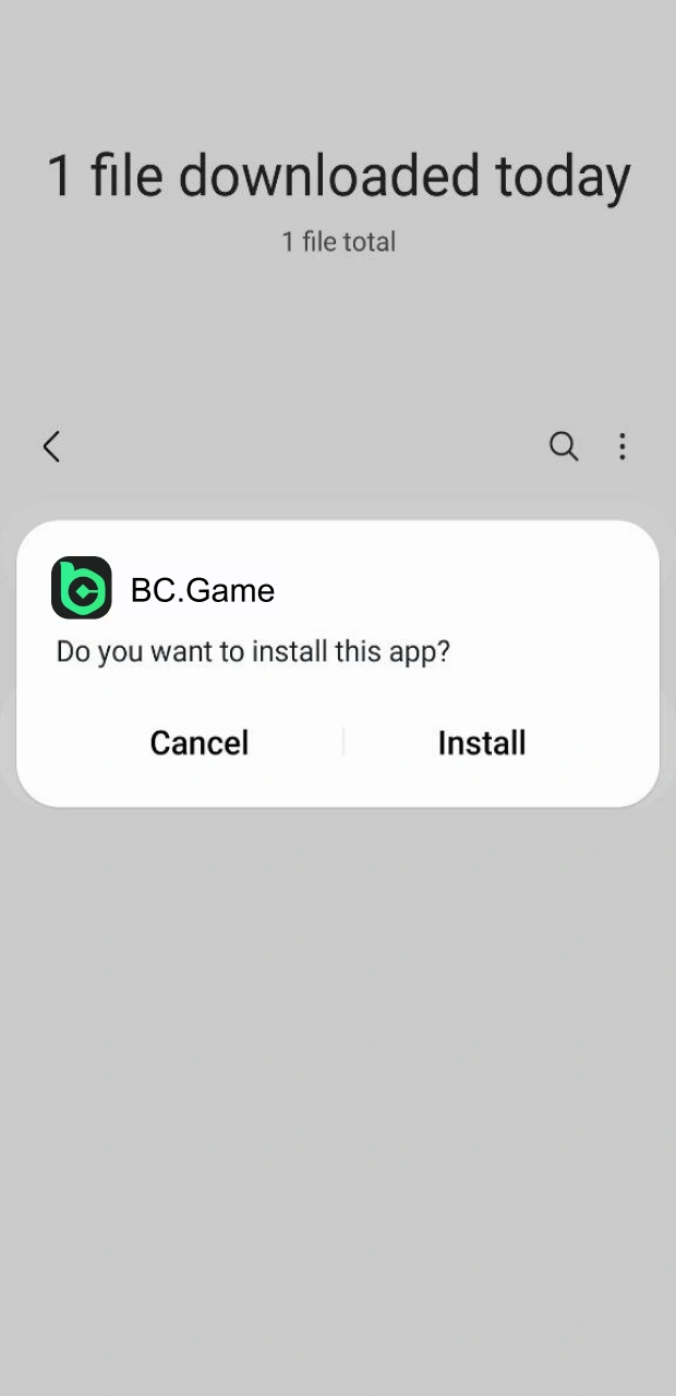 Install BC Game on your Android device.