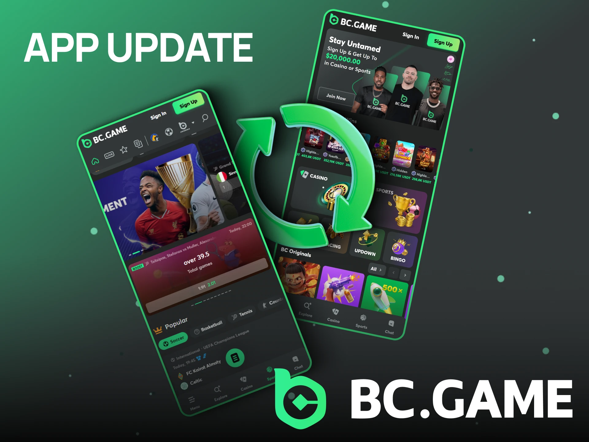 BC Game PWA updates automatically.