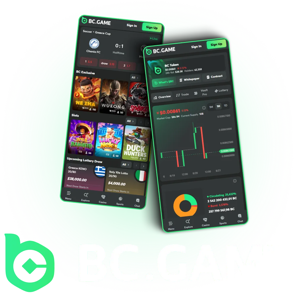 Install the BC Game app on your phone.