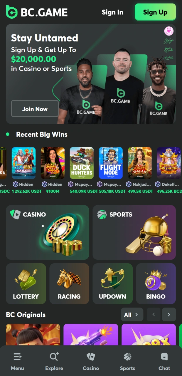 Launch Safari Browser and go to the official BC Game site.