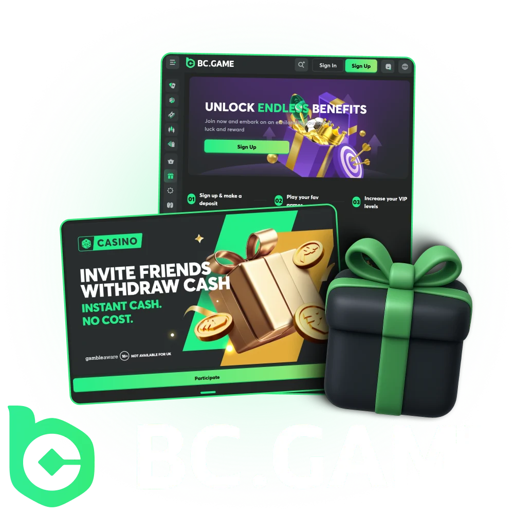 BC Game offers generous bonuses.