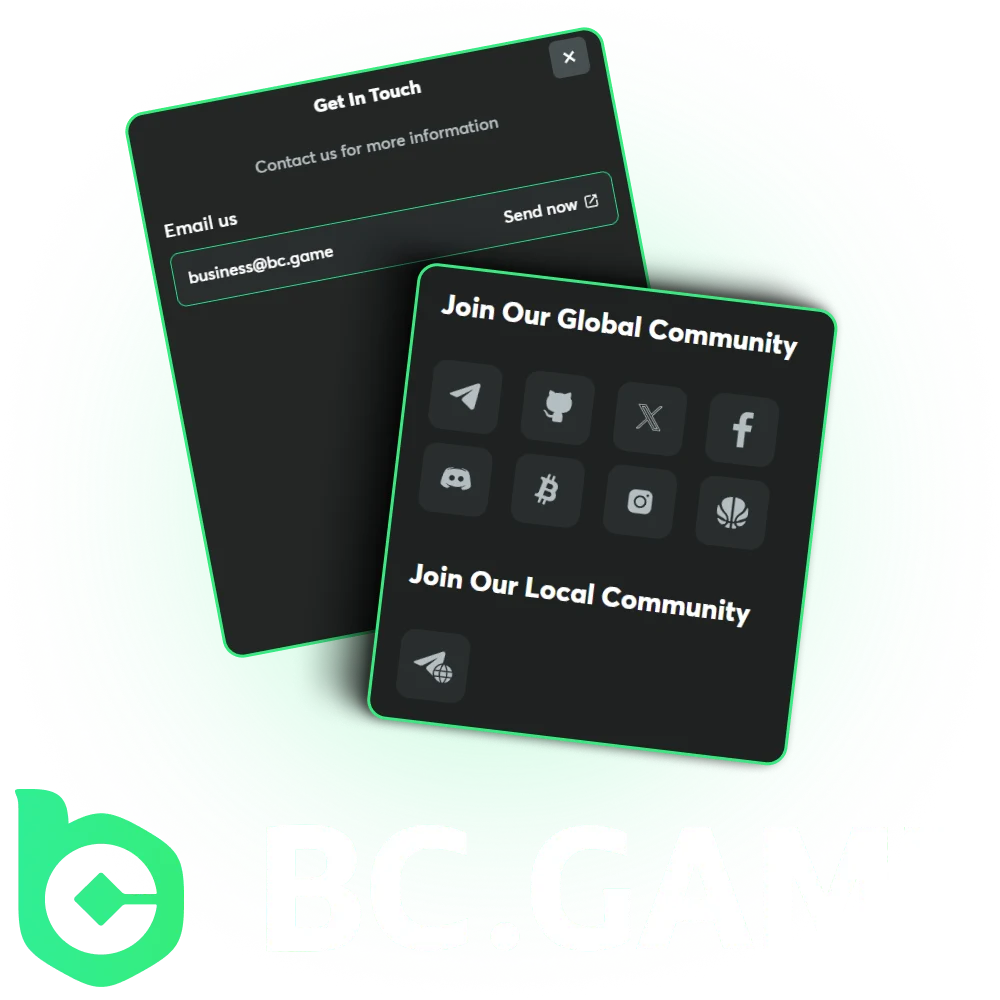 You can contact BC Game.