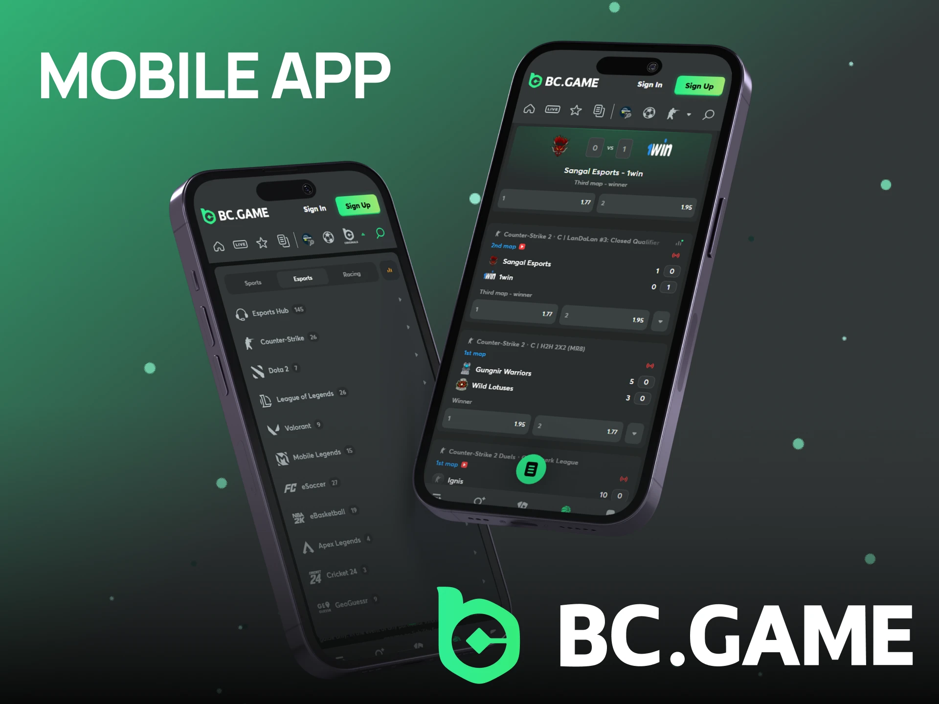 Access your favorite games with the BC Game mobile app.