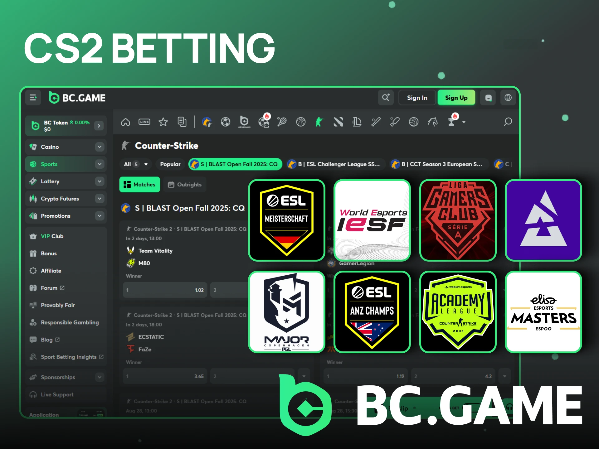 Win big thanks to your CS2 bets with BC Game.