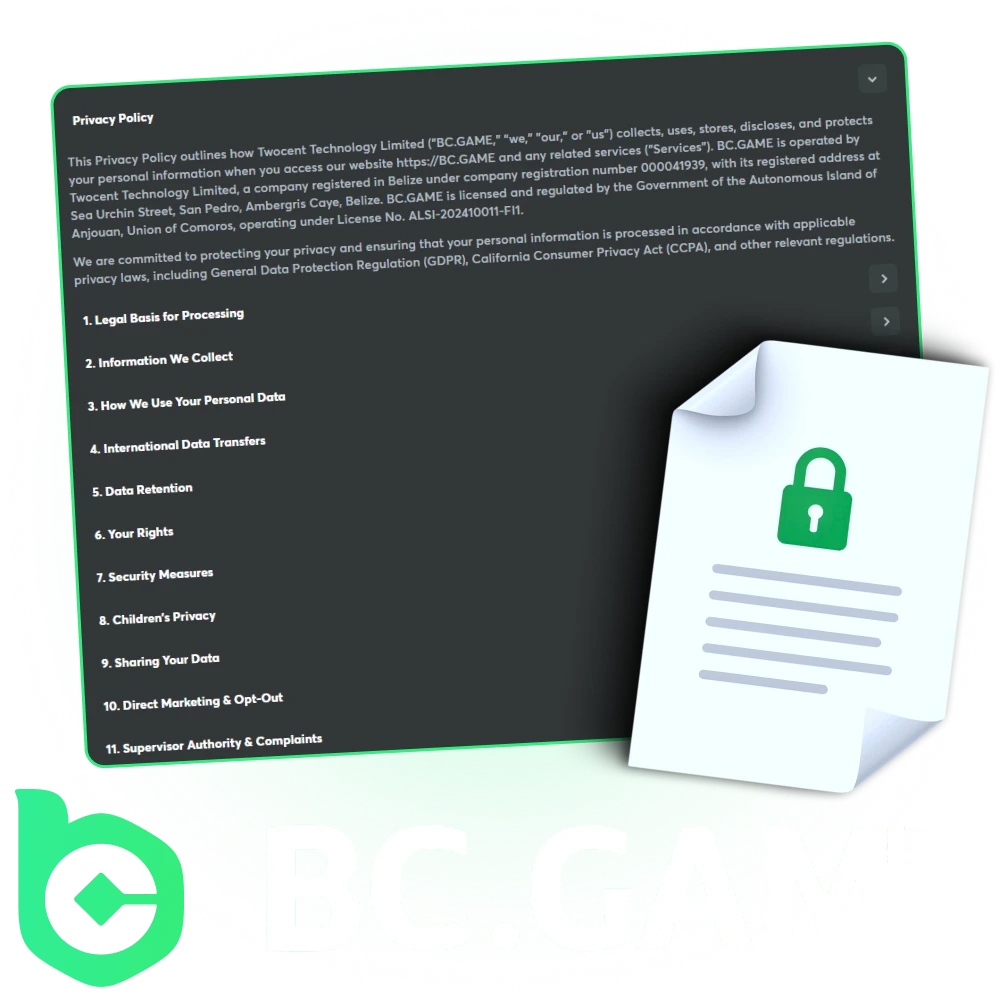Learn how BC Game uses and protects your data.