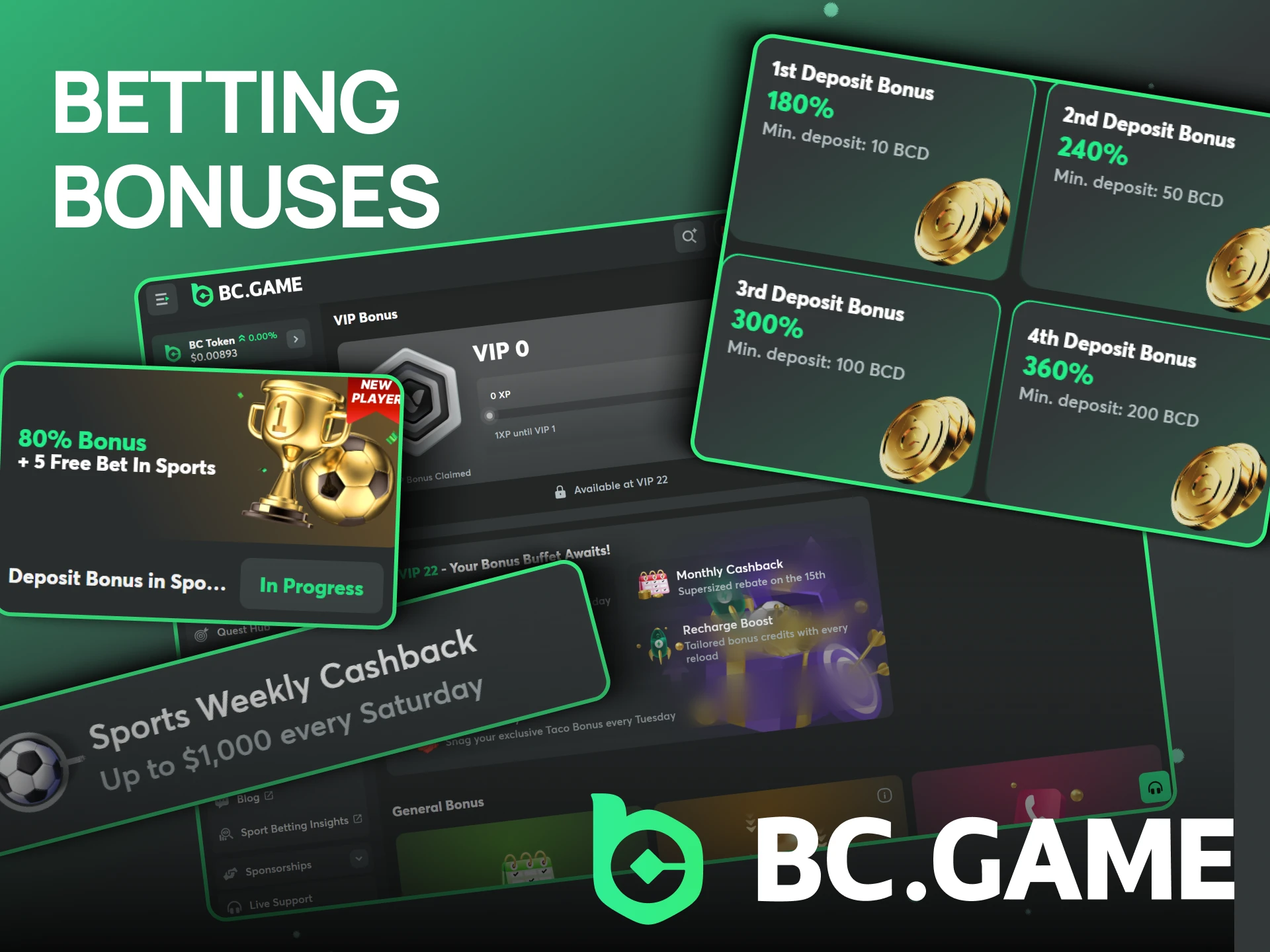 Get the best sports betting bonuses from BC Game Casino.