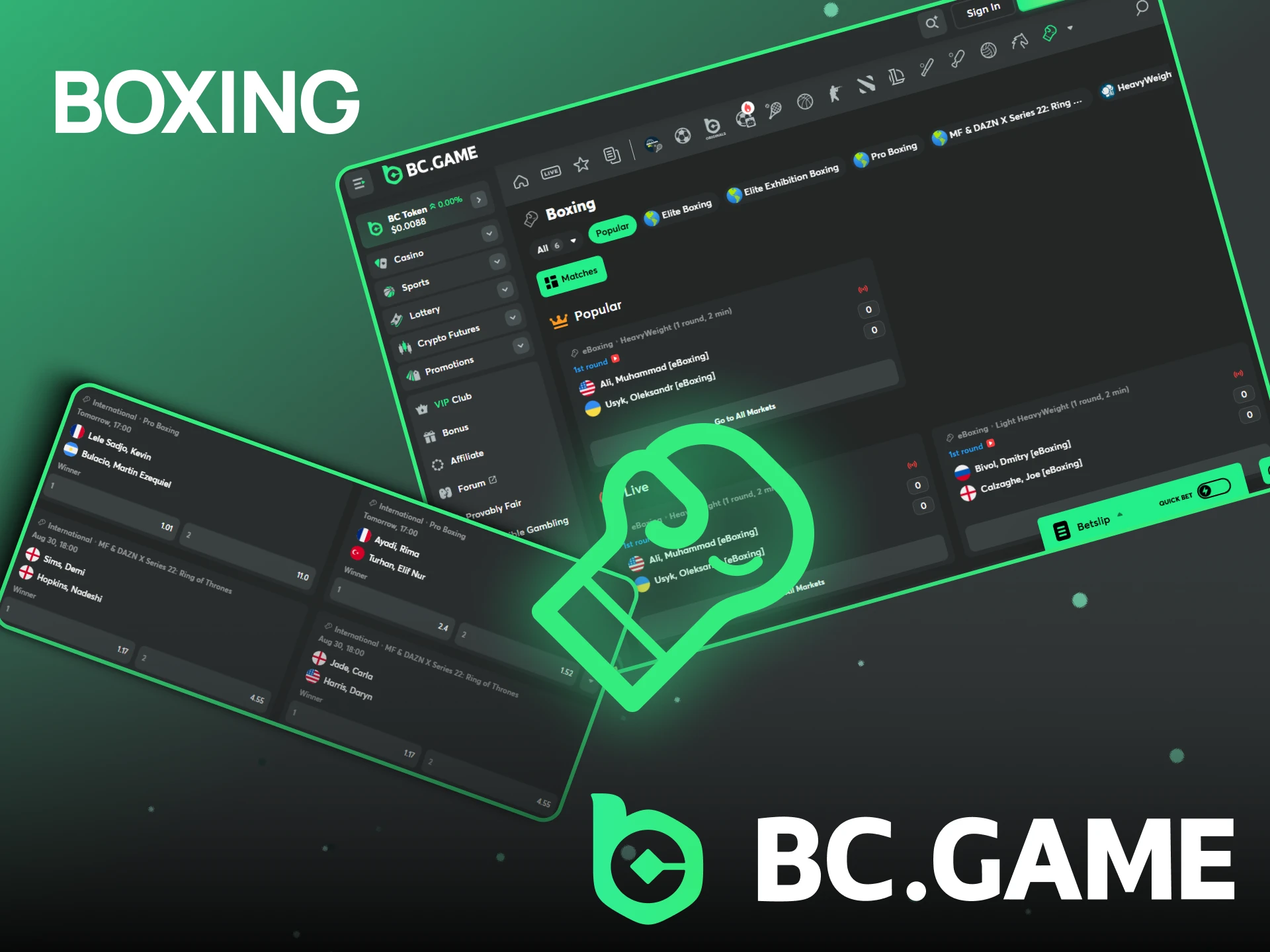 Make profitable boxing bets on the BC Game website.