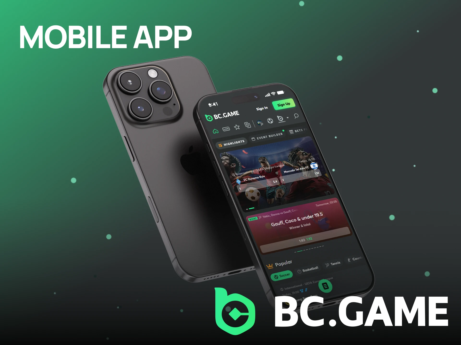 Bet on sports anywhere with the BC Game mobile app.