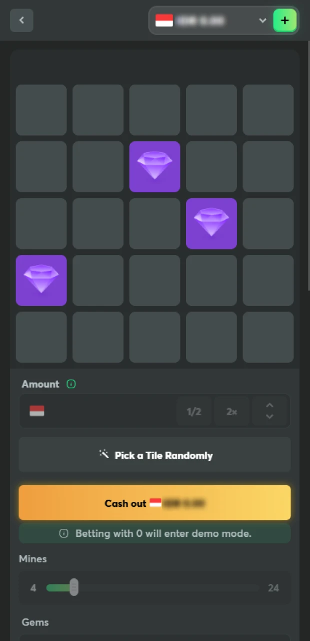 Enjoy the gameplay of Mines on BC Game.
