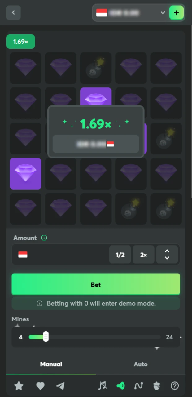 Claim your win in Mines on BC Game.