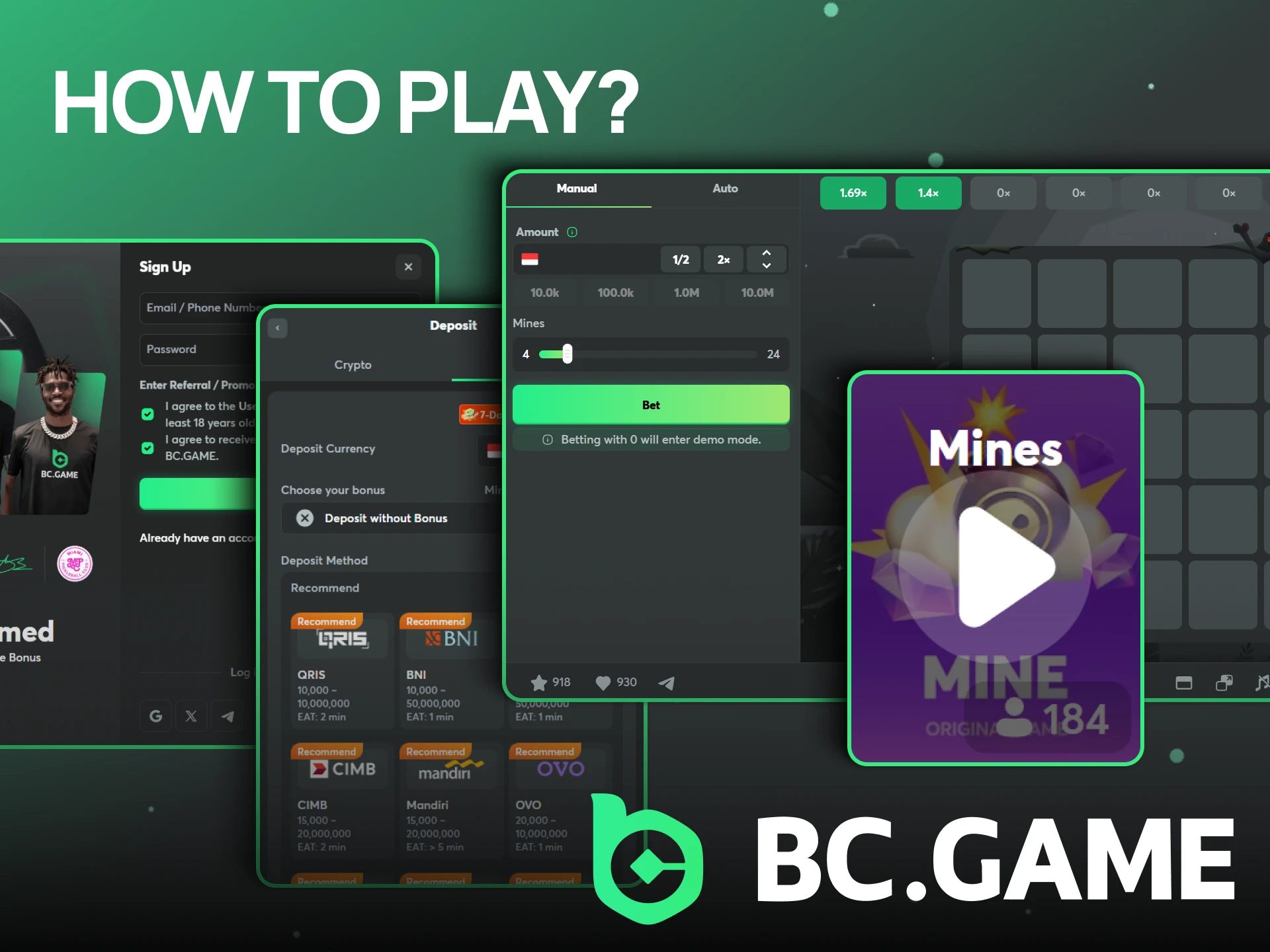 Learn how to play and win Mines on BC Game in Indonesia.