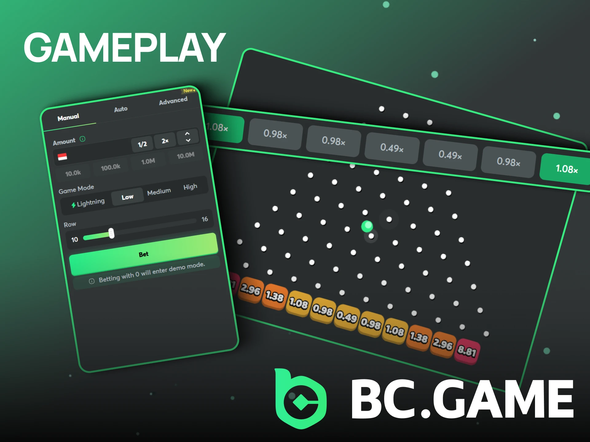 Understand the gameplay mechanics Plinko on BC Game to start win.