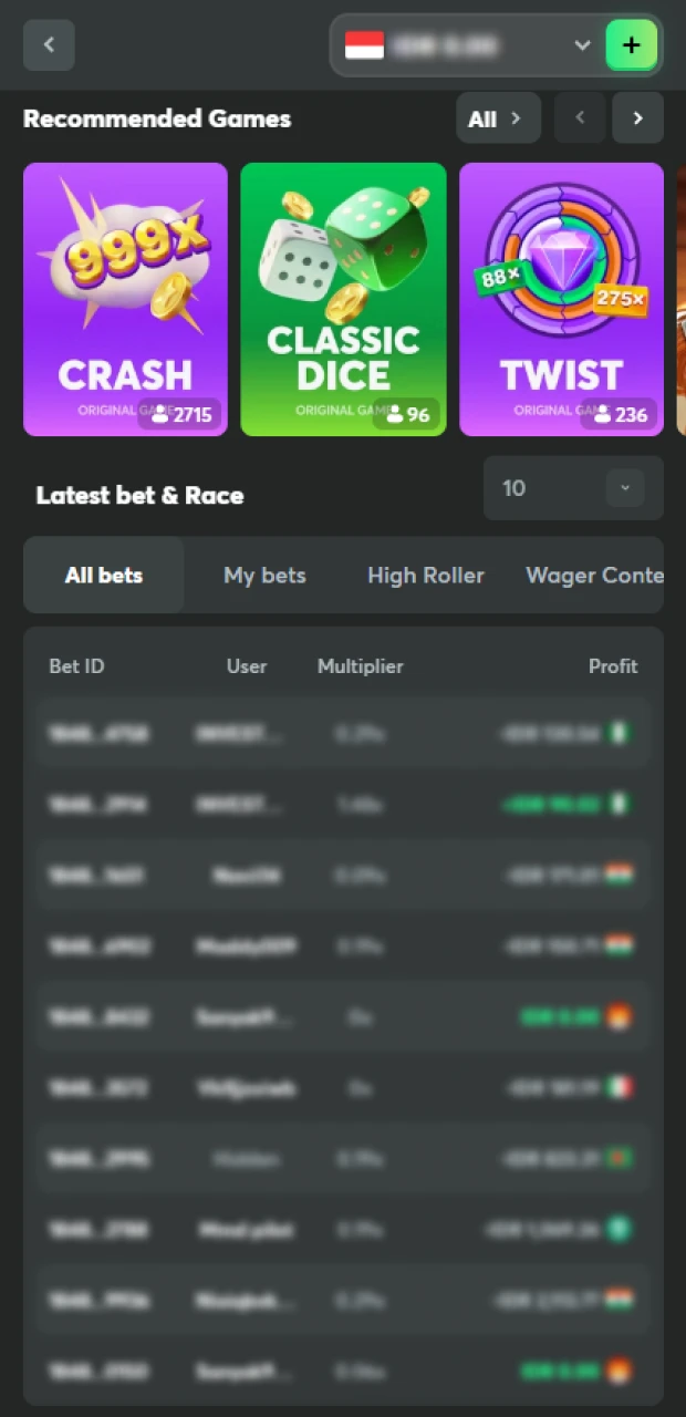 Check the latest bets in Plinko to review the most recent outcome on BC Game.