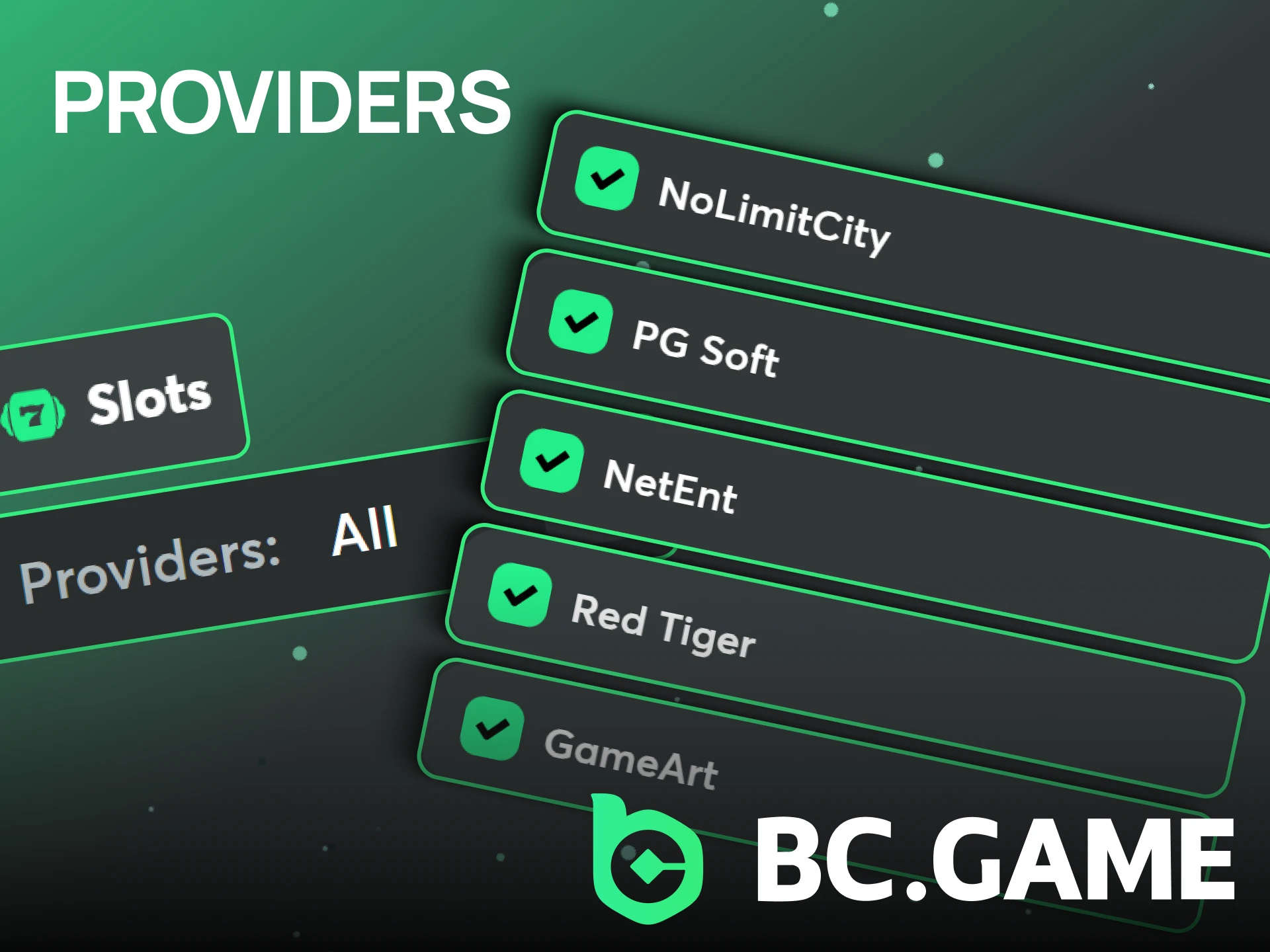 Check out the Providers who power the massive slot library on BC Game.