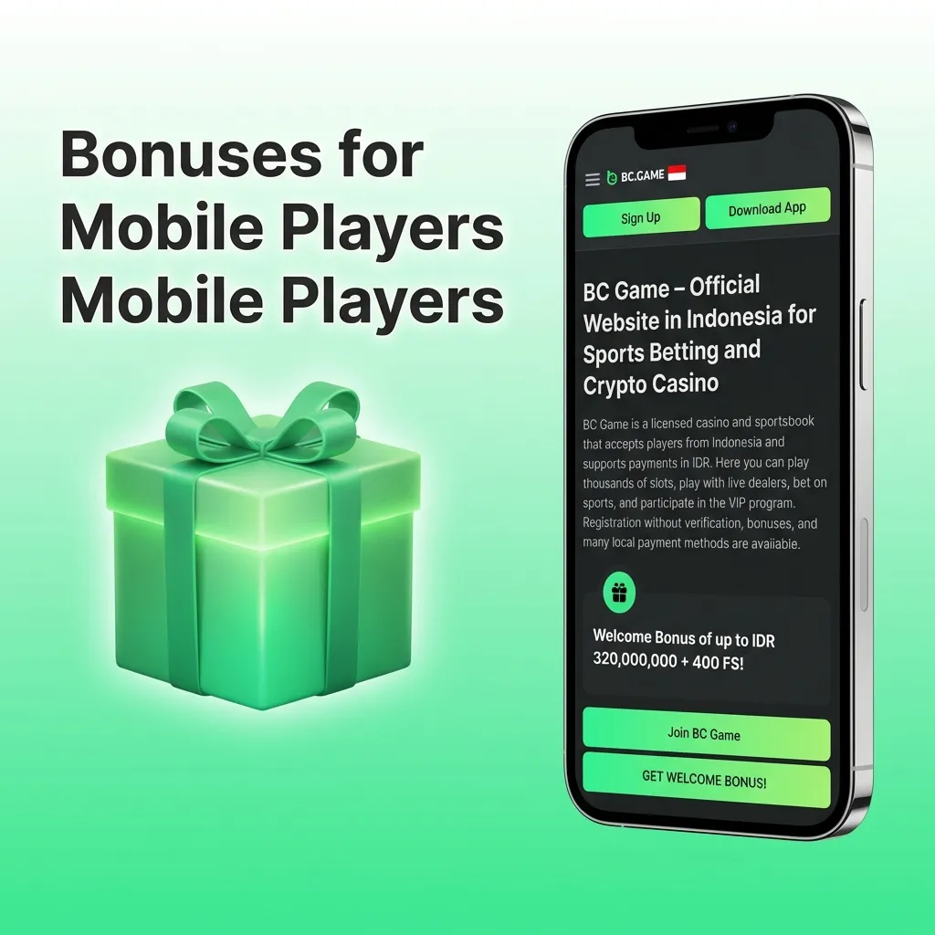 Mobile casino bonuses display showing welcome package, deposit bonus, and free bet offers for app users