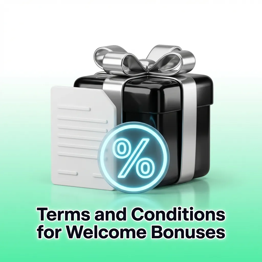 Terms and conditions document detailing welcome bonus eligibility, deposit requirements, and wagering rules for new players.