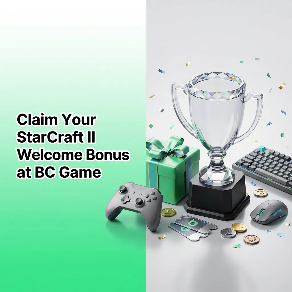 BC Game welcome bonus promotion for StarCraft II betting with deposit match and free spins for new Indonesian players