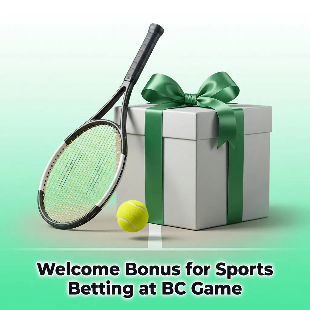 BC Game sports betting welcome bonus offering 100% match up to 780,000 IDR for new users with tennis betting eligibility