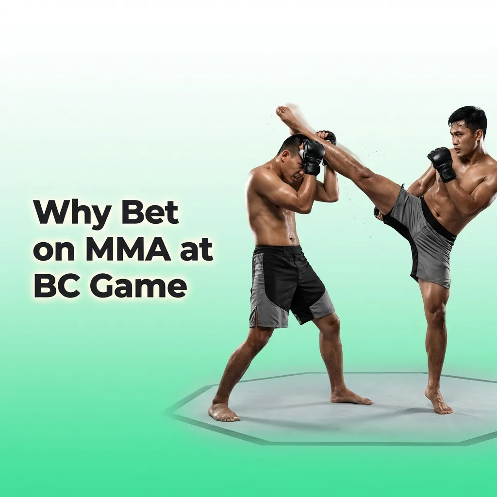 BC Game MMA betting platform showing live odds, crypto payments, mobile interface, and diverse fight markets