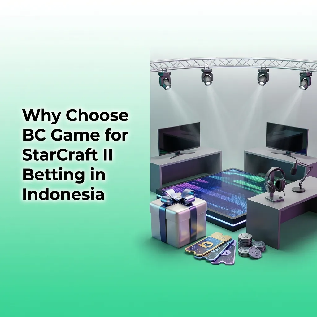 BC Game platform interface showing StarCraft II betting options with Indonesian payment methods and bonus offers